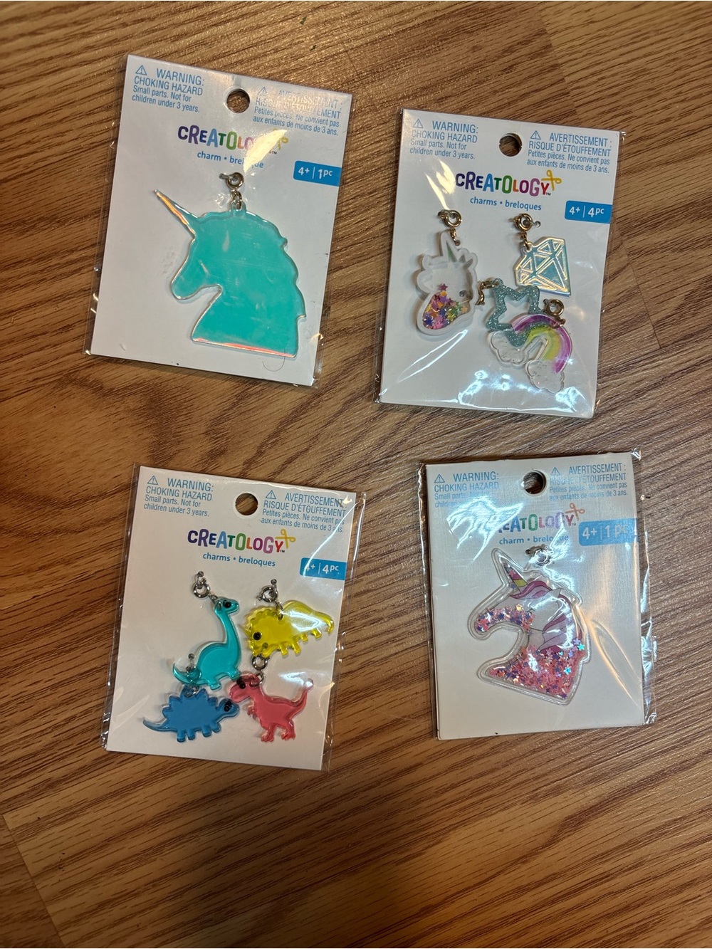 Creatology set of 4 packs- Charm Sets - dinosaurs, unicorns, rainbows & more